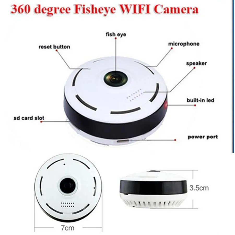  Hd Panoramica a 360 Gradi Ampio Angolo di Mini Macchina Fotografica Del Cctv Intelligente Ipc Wirel