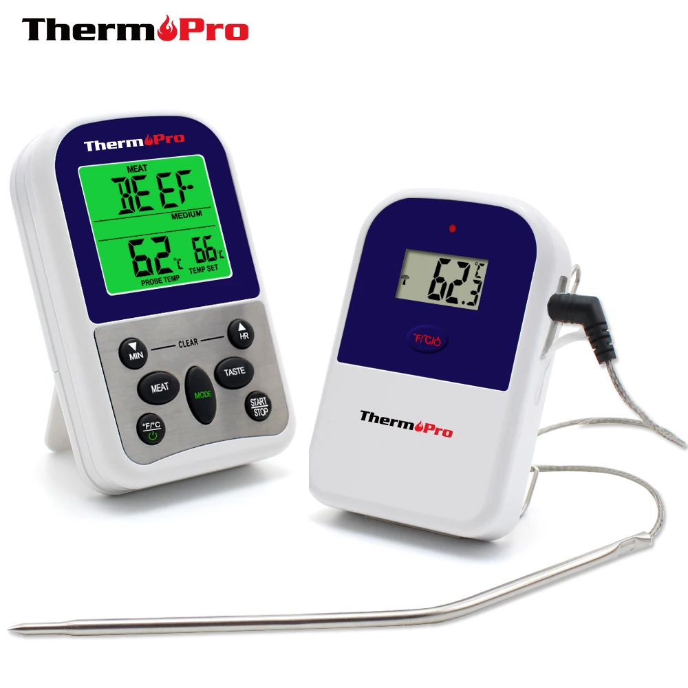 Термопро TP-11 дистанционного барбекю гриль мясо печь термометр с таймером, диапазон до 300 футов