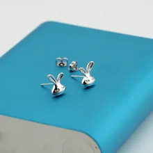 Wholesale High Quality Jewelry Silver Plated Cute Cool Rabbit Stud Earrings For Women Best Gift JY022