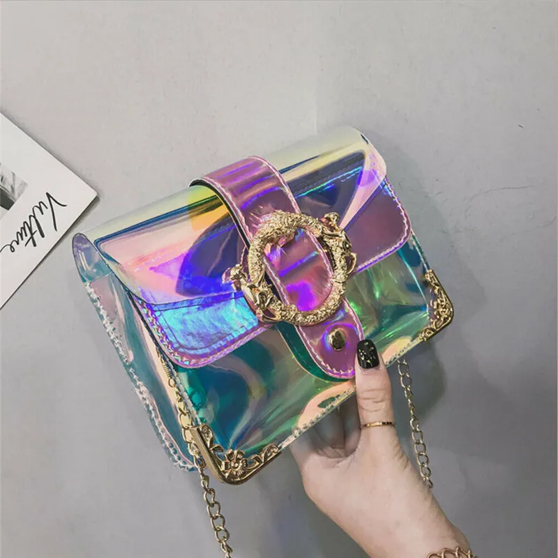 

2019 new hot women's PVC transparent transparent shoulder bag handbag jelly wallet women's fashion wallet handbag