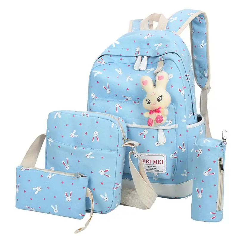 MOLAVE рюкзак высокое качество холст 4 комплекта для женщин девушка кролик животные Путешествия плеча школьная сумка рюкзак ноутбук JAN4