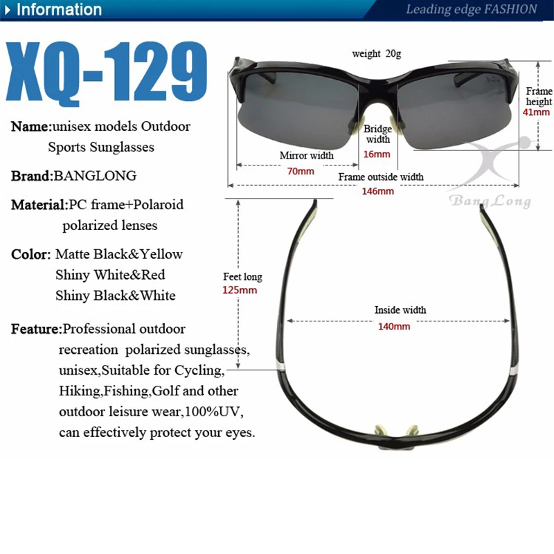 BANGLONG спортивные солнцезащитные очки, очки для велоспорта велосипедные очки поляризованные серые линзы для взрослых мужчин и женщин очки для рыбалки UV400-4 цвета
