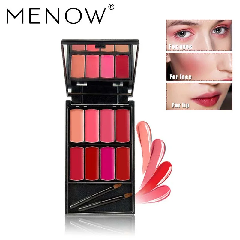 Menow бренд Make Up Set 8 видов цветов Блеск для губ Палитры и черный Водонепроницаемый Тушь для ресниц и быстросохнущая жидкости Подводка для глаз и бровей Прямая поставка 5440