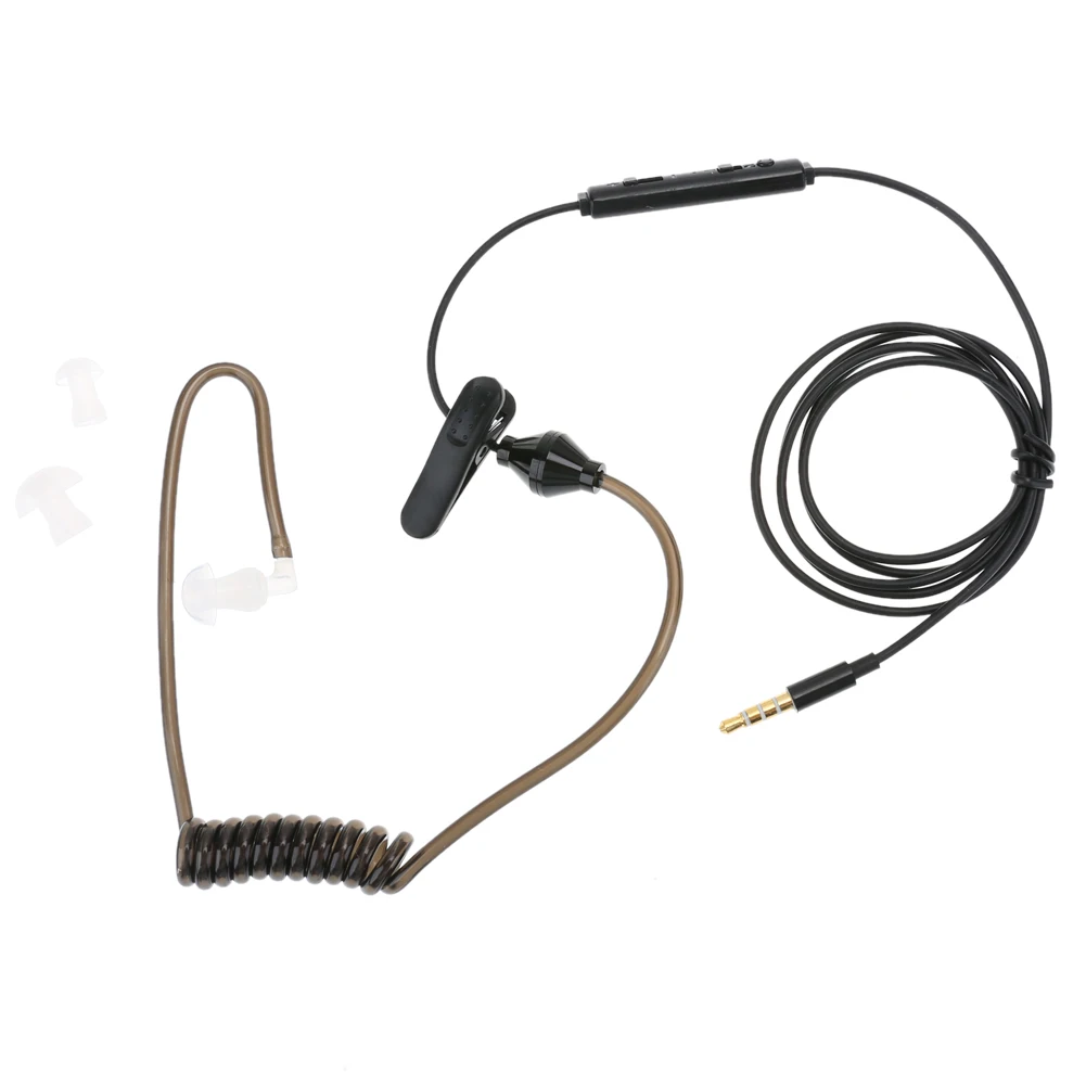  Schwarz 35mm Luftschlauch Headset Anti-radiation Stereo Kopfhörer Covert Akustische Rohr Ohrhörer f