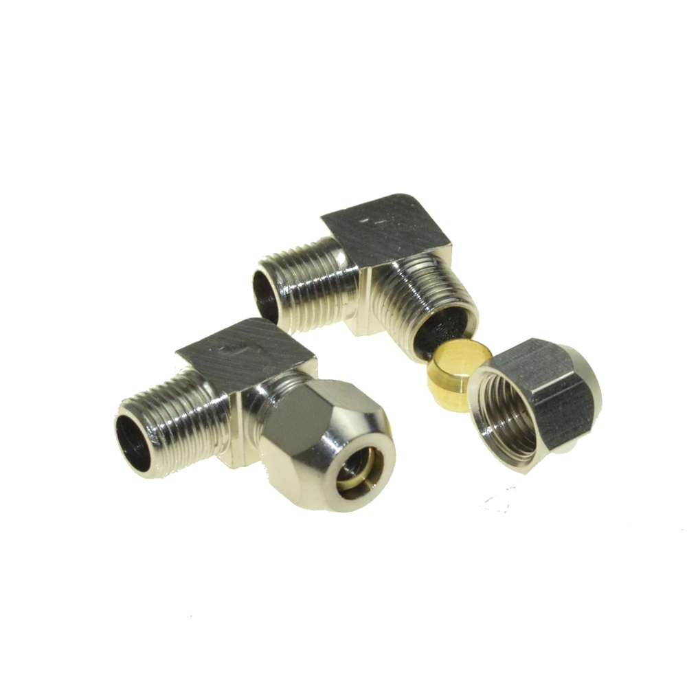 Male BSP Hardline Tube Pipe Elbow Connector Compression Fitting Brass Nickel Plated + PML | Обустройство дома