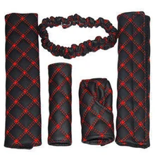 5 шт., кожаный чехол для ручного тормоза, ручка переключения передач, Автомобильная крышка зеркала заднего вида, чехол для ручного тормоза, декор для интерьера