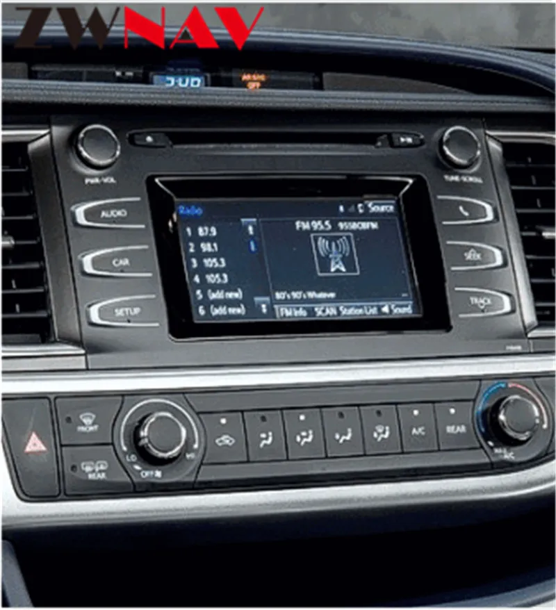 Top IPS Screen Car Multimedia Player Android 8.0 For Toyota Highlander 2015 Car Radio GPS Navigation PX5 4Gb+32G Octa-Core no dvd 8