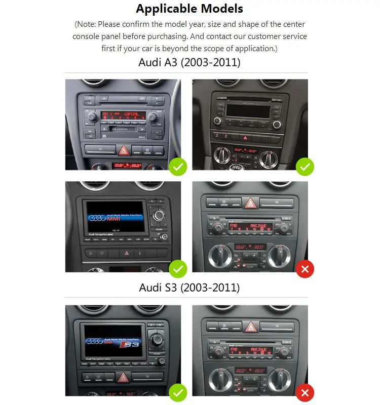 Flash Deal 7" Android 8.0 Oreo OS Car DVD Multimedia GPS Radio for Audi A3 2003-2012 & Audi S3 2003-2012 with Full Video Output Support 1
