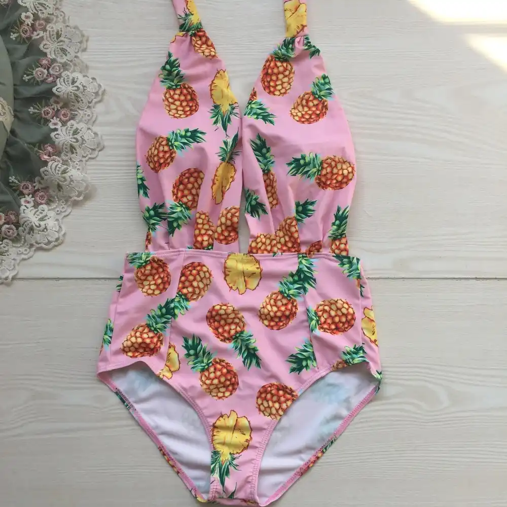 pink pineapple bathing suit
