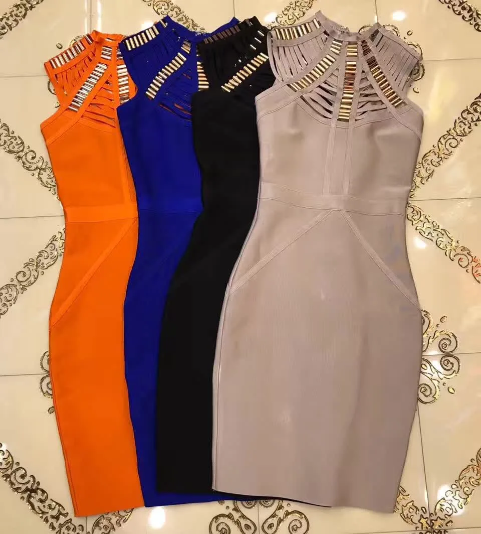 

Women's orange black khaki blue Sequins Embelished Bandage Celebrity Sexy Cocktail Party Dresses Dropship