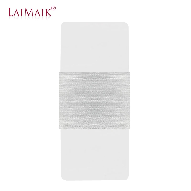 Laimaick, современный светодиодный настенный светильник, прикроватная лампа, AC85-265V переключатель, настенный светильник, лампа 6 Вт/9 Вт, акриловая настенная лампа для ванной - Цвет абажура: silver-square