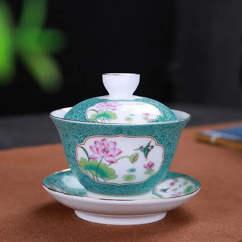 Керамический чайник Gaiwan, чайная чашка, китайские чайные наборы кунг-фу чайная чашка для путешествий, кухни, столовой, бара, чайная посуда, аксессуары для дома - Color: blue