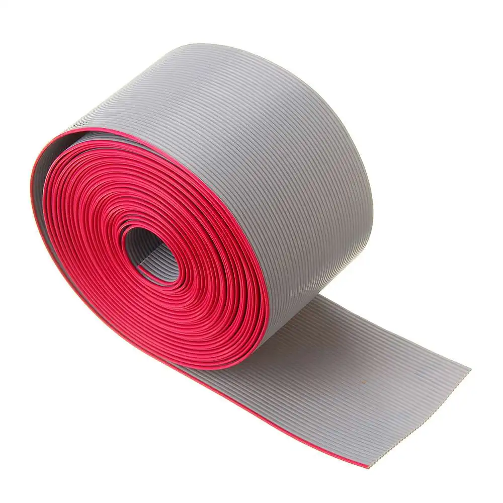  5M 1.27mm Pitch 40 Pin 40P Grey Gray Flat Ribbon Data Cable Wire Connector For AWG28 300V