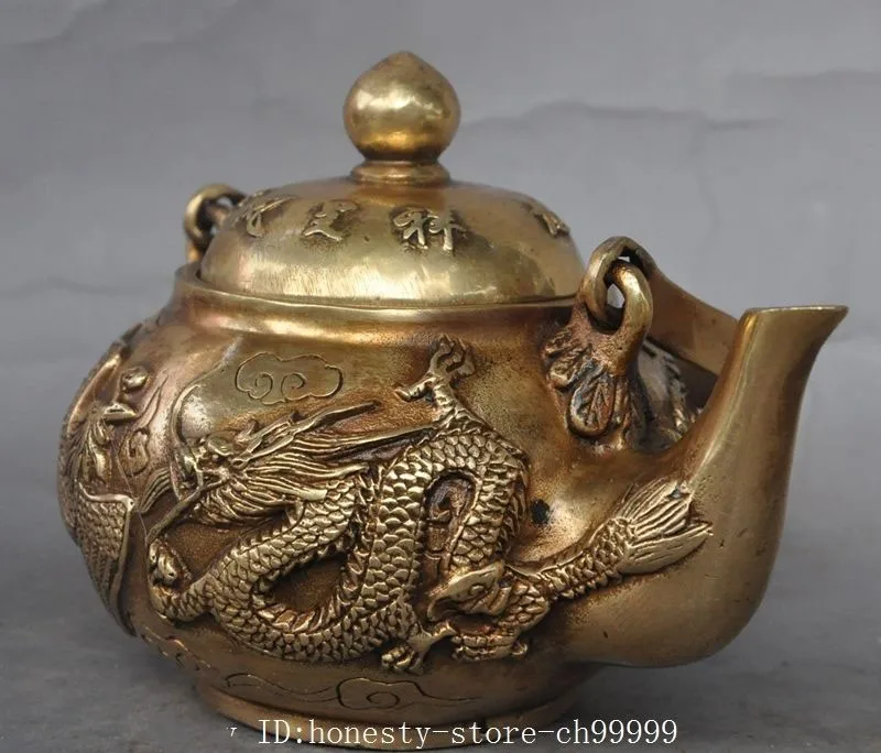Китайский винтажный ручной работы Статуэтка бронзового дракона благовония горелки