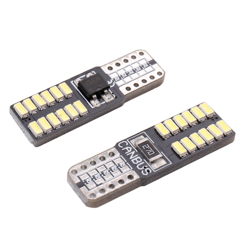 10 шт./лот T10 led canbus 24led 3014smd LED без ошибок OBC 194 168 W5W внутренний приборный свет лампа