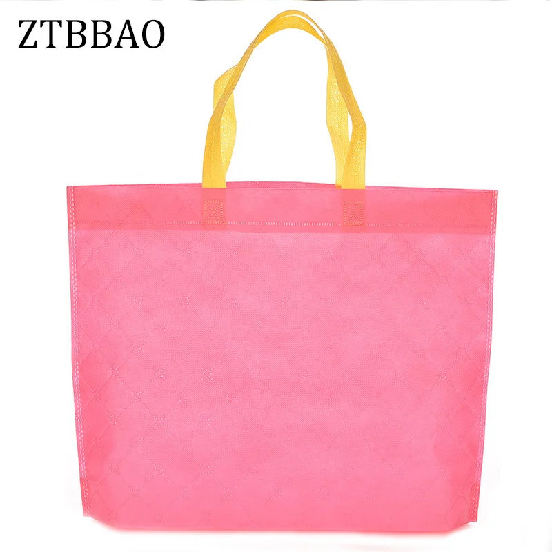Fashion Women Shopping Bag Grocery Eco-friendly Tote Reusable Portable Bags Waterproof Strong Folding Handba Candy Color