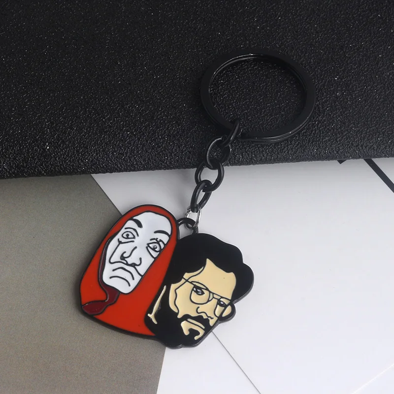 Фильм La casa de papel брелок Dali профессора изображение красная эмалированная маска