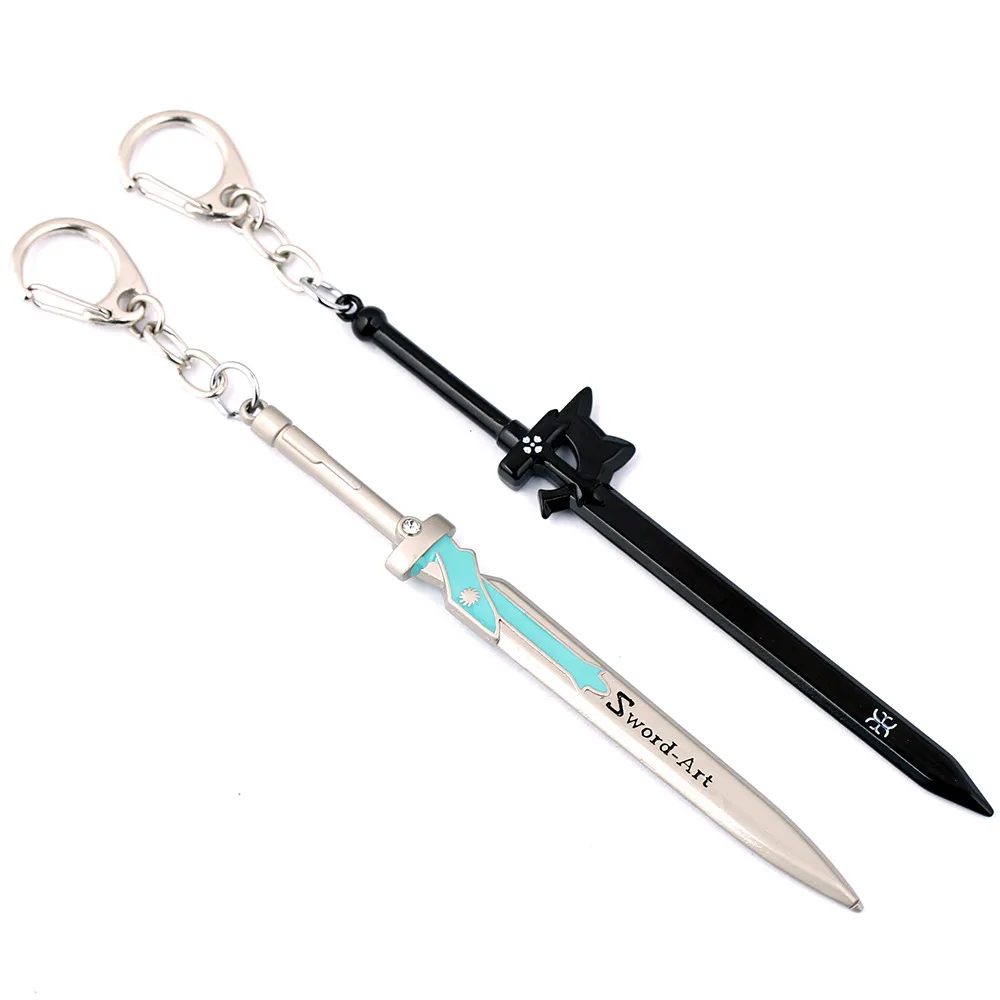 

Sword Art Online Model Toys Kirito Yuuki Asuna Weapon Keychains Elucidator Dark Repulsor Blade SAO Sword Keychain Stand Holder