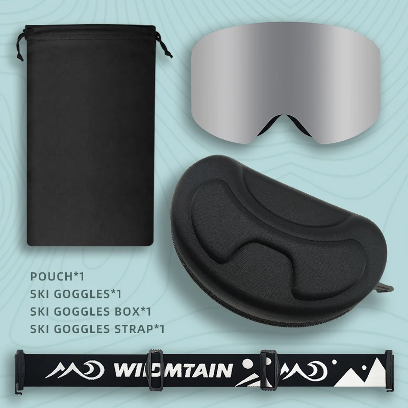 WILDMTAIN Горнолыжные Очки с коробкой, Антизапотевающим внутренним покрытием, защита от ультрафиолета-тумана OTG поверх очков очки для катания на лыжах и сноуборде для мужчин и женщинезащитные