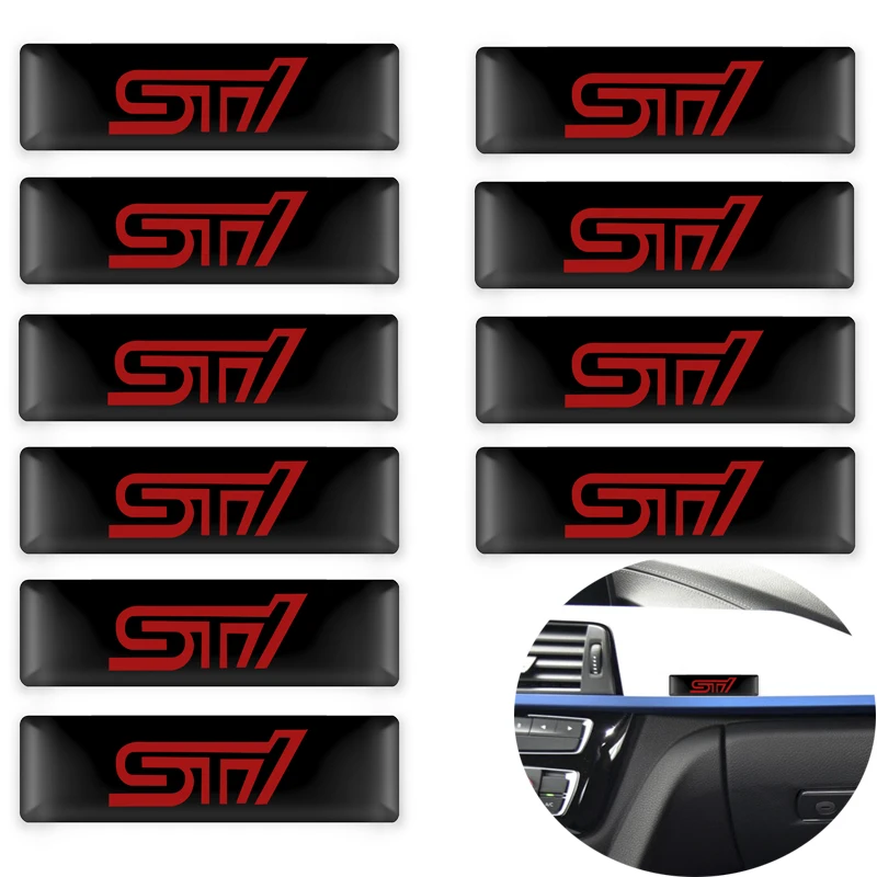 

10PCS NEW 3D STI Auto Car Sticker Badge Decal Stickers Emblem for Subaru STI Legacy Forester Outback Rally WRX WRC Impreza