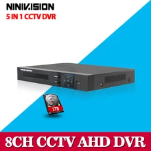 NINIVISION HD CCTV 8ch AHD 1080P surveillance DVR NVR 8 channel AHD-NH 1080P HDMI Standalone security 3G WIFI DVR video recorder