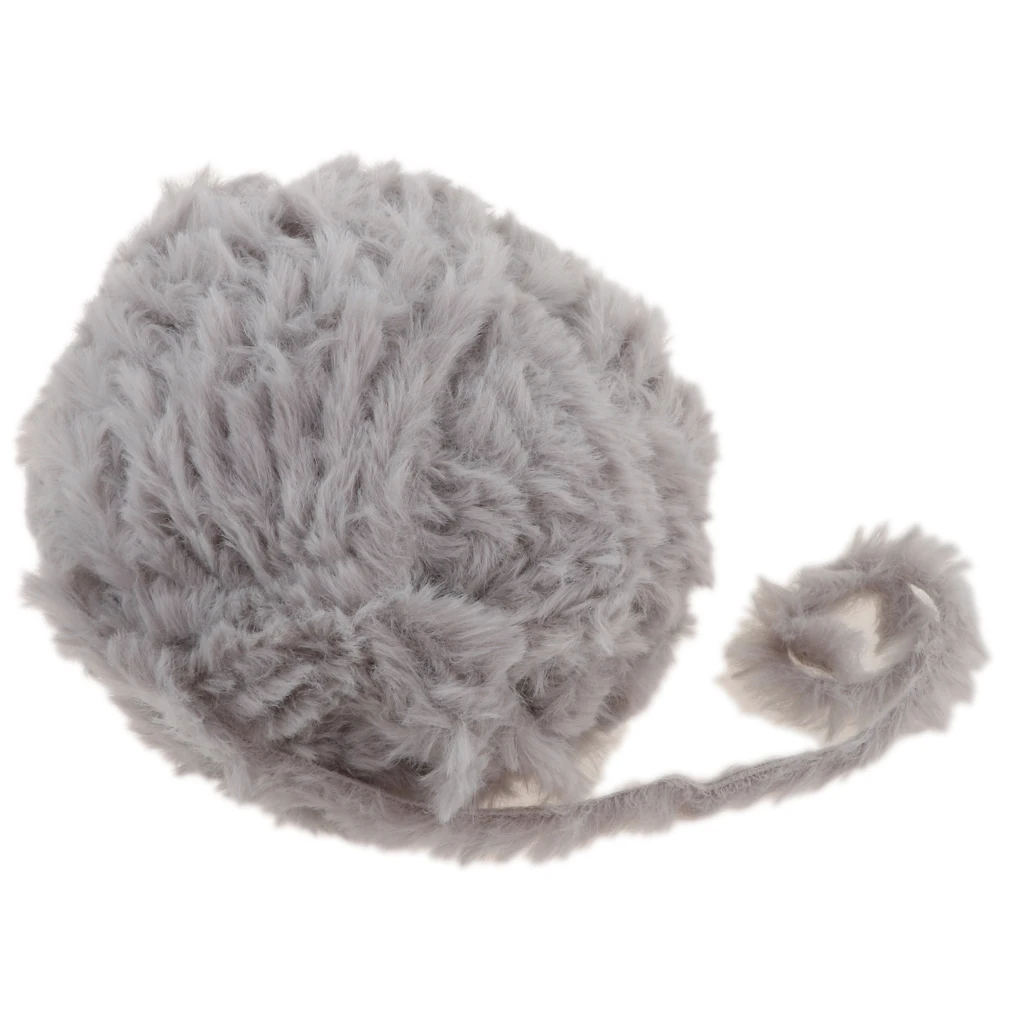 2 Pieces 32 Meters Soft Polyester Fluffy Faux Fur Yarn Eyelash for Crocheting Knitting