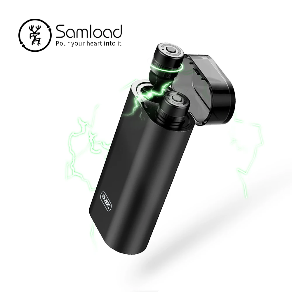 

Samload Mini Wireless Earphons Bluetooth Headphone Stereo Eabuds 2000mah Power Bank For Apple iPhone5 6 7 8 xiaomi huawei Sony