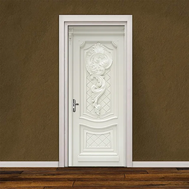 door stickers pvc waterproof living room bedroom door wallpaper self