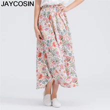 JAYCOSIN Новая Летняя женская юбка в стиле бохо с высокой талией Летняя Повседневная пляжная длинная юбка макси с цветочным принтом юбка-годе Falda je18