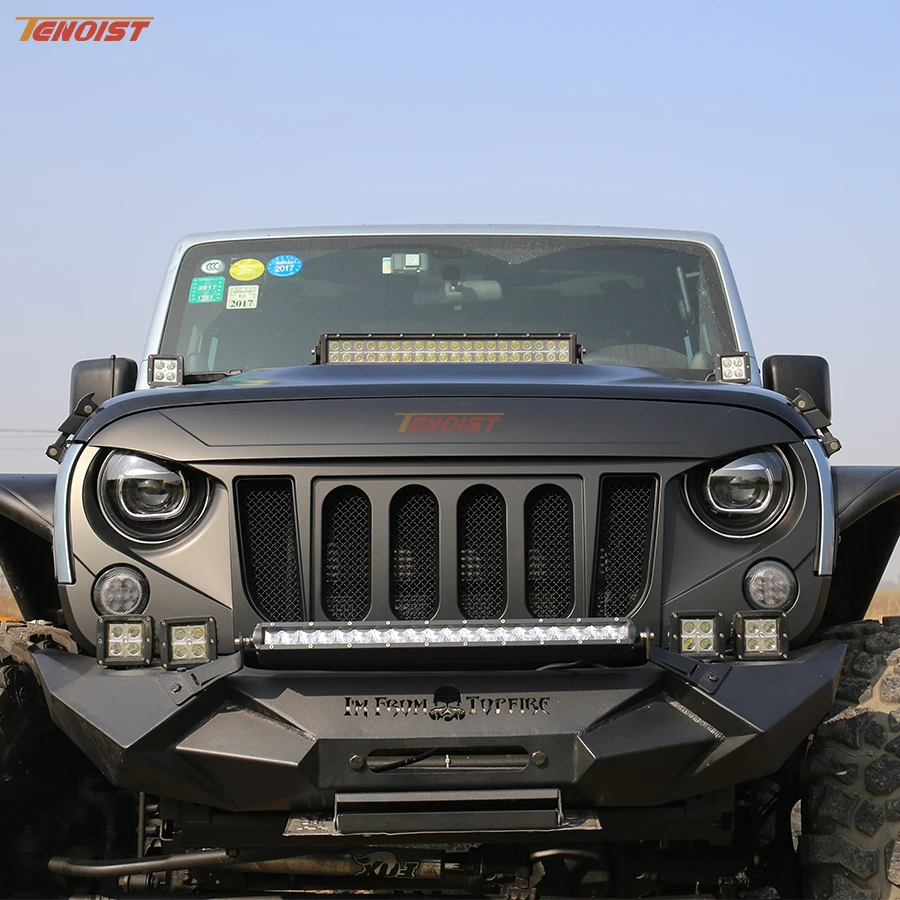 

The Newest High Strength Black ABS Grille Six Holes With Bug Screen For Wrangler JK 07-16
