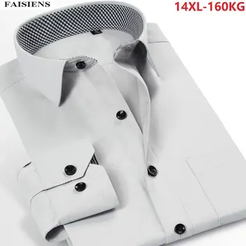 

FAISIENS Men Spring Dress Shirt 8XL 10XL Long Sleeve Large Size New Arrival Fashion Business 9XL Cotton 12XL 14XL 50 52 Shirt