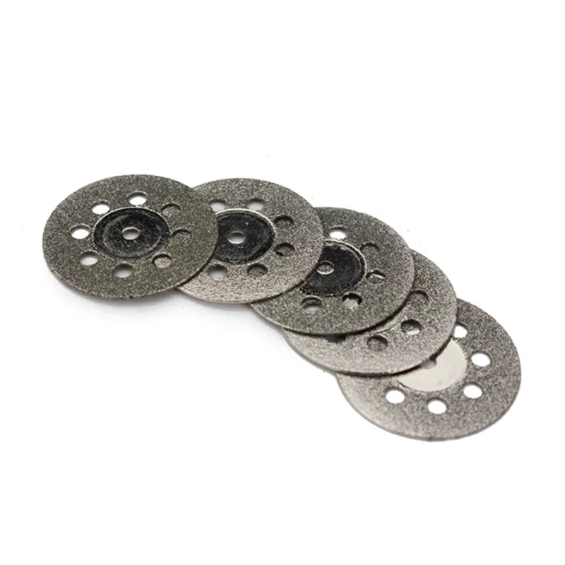 5pcs 22mm 9 Holes Diamond Coated Cutting Discs with 1 Mandrel for Dremel Rotary Tools Accessories w
