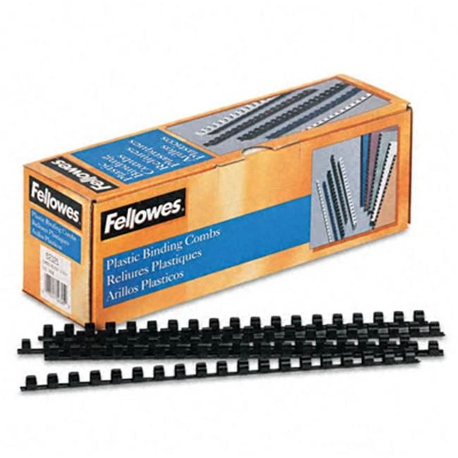 

Fellowes 52325 Plastic Comb Bindings 3/8 55-Sheet Capacity Black 100 per Pack