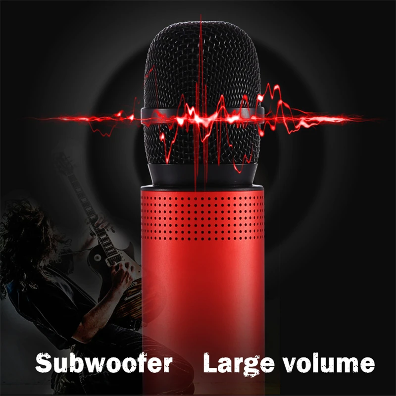 

Qiateng Wireless Microphone Magic Karaoke Microphone Speaker For Smart Phone PC MIC BT Speaker Record Music Microphone Player
