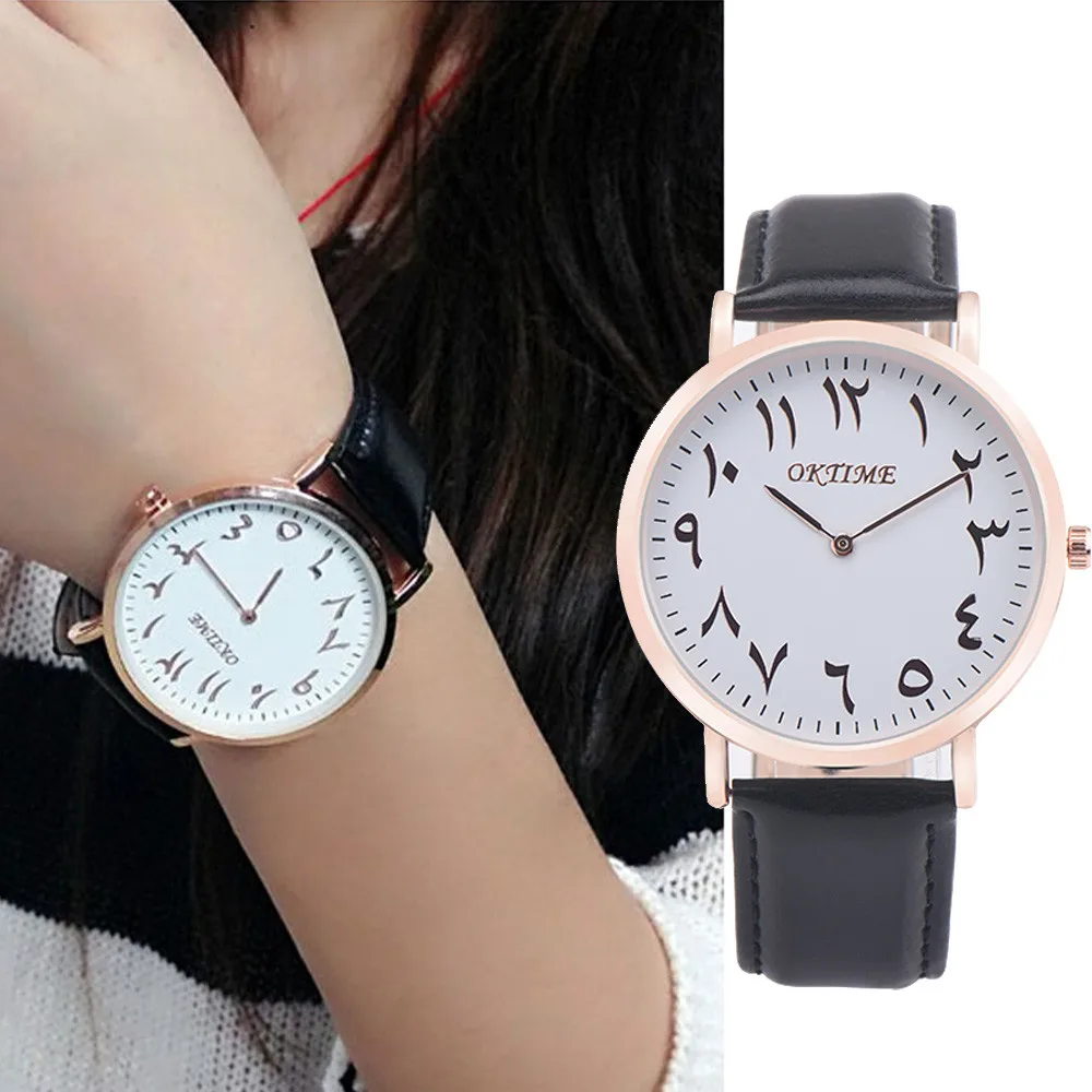 

Luxury Fashion Women's Watch Arabic Numbers Women's wristwatch mechanical automatic Montre Femme Clock Quartz watches for women