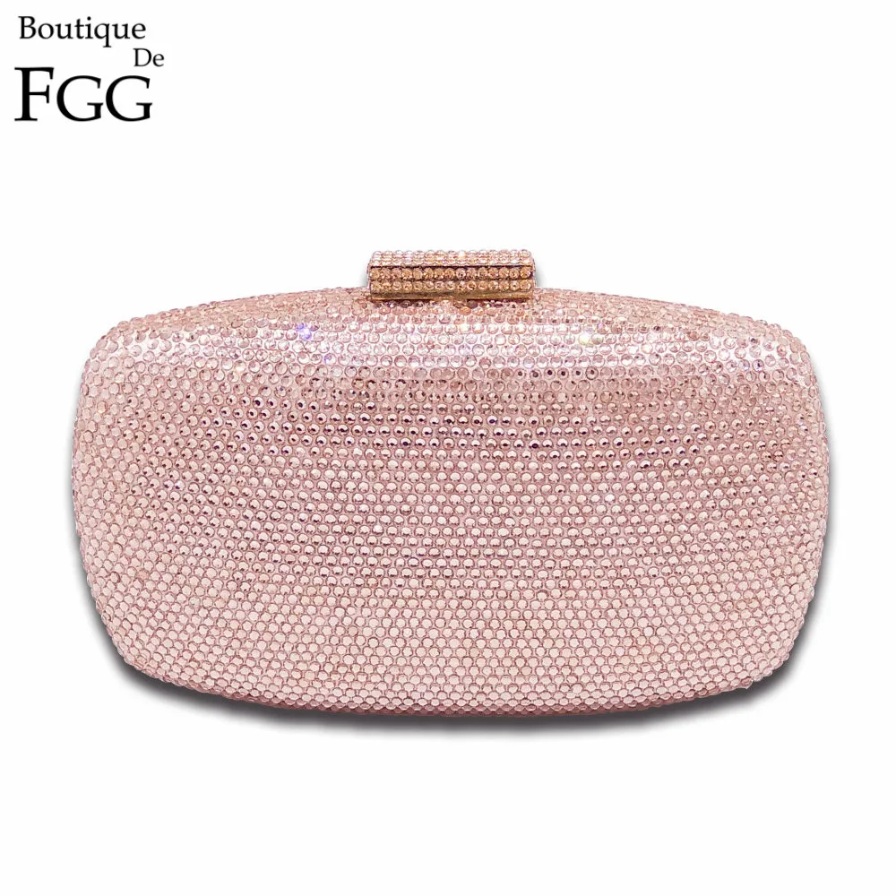 

Champagne Crystal Bag Diamond Women Evening Clutches Bag Hardcase Metal Party Minaudiere Handbag Bridal Purse Wedding Clutch Bag