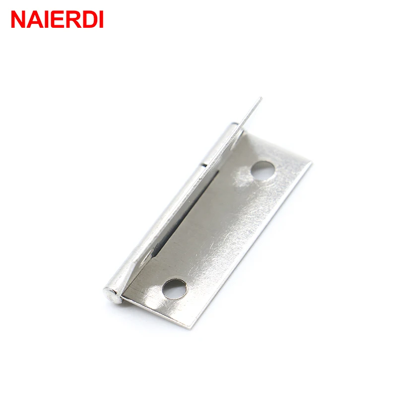 NAIERDI 20pcs Cabinet Hinges 1.5Inch Stainless Steel Mini Drawer Jewelry Box Hinge Silver Door Hinge For Decoration Hardware images - 6