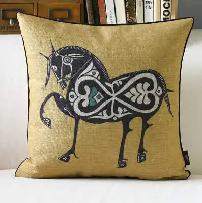 Литературная личность подушка в стиле ретро s, цветная подушка с лошадью подушка, подушка для украшения дома диванные подушки - Цвет: A
