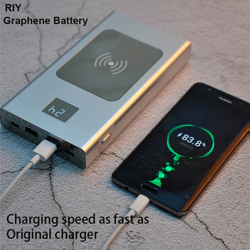 RIY Graphene 20000MAH power Bank беспроводной с двухсторонней быстрой зарядкой 3 0 qc US 60W адаптер