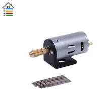 Micro Mini Hand Drill DC 3 12V Electric Motor for PCB Press Drilling w 16pc 0