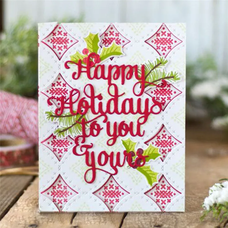 

Naifumodo Happy Holiday Dies Metal Cutting Dies Scrapbooking Card Making Album Embossing Crafts Die Cut Crafts Die Cuts 2019