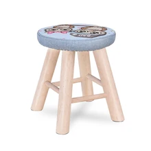 Устойчивый деревянный стул Модная креативная скамейка Ресторан табурет для ресторана ткань круглый стул домашний макияж табурет для туалетного столика