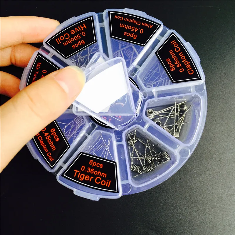 8-in-1-A1-Wire-Prebuilt-Coils-Clapton-Quad-Tiger-Hive-Alien-Fused-Clapton-Mix-Twisted