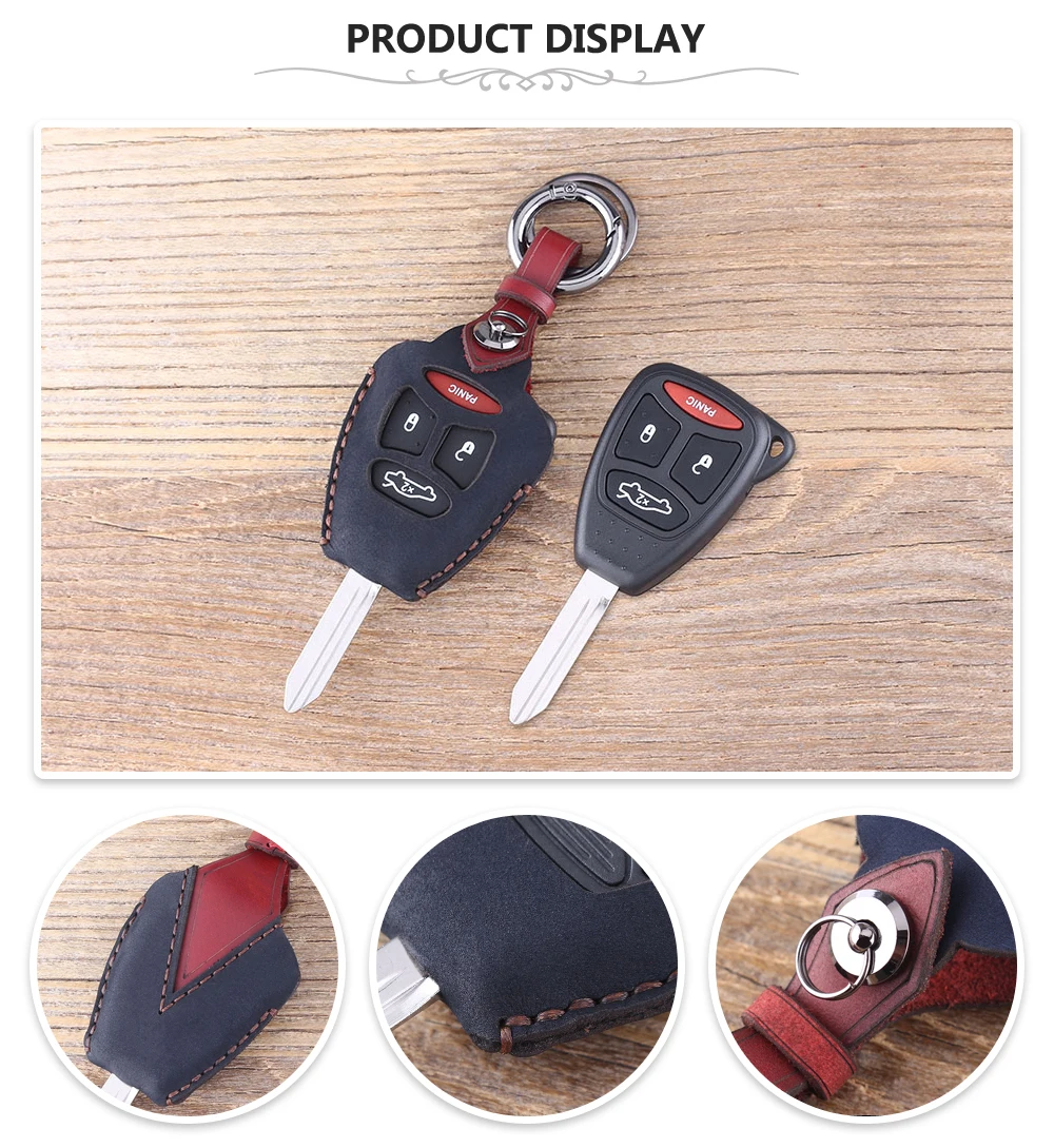 Брелок с 4 кнопками для ключей, чехол с брелком для Chrysler 300/Aspen/Jeep/для Dodge, кожаный чехол для ключей