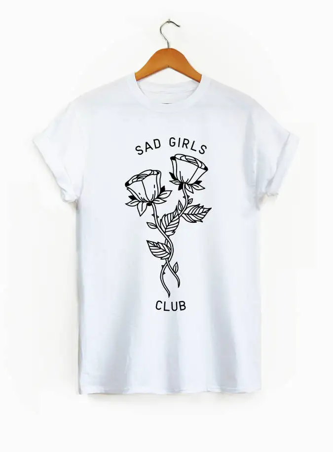 Sad Girls Club - Unisex Shirt, Graphic Design Shirt, Rose Shirt, Graphic Tee, Pastel Shirt, Tumblr Shirt, Hipster Shirt, Aesthetic Shirt
