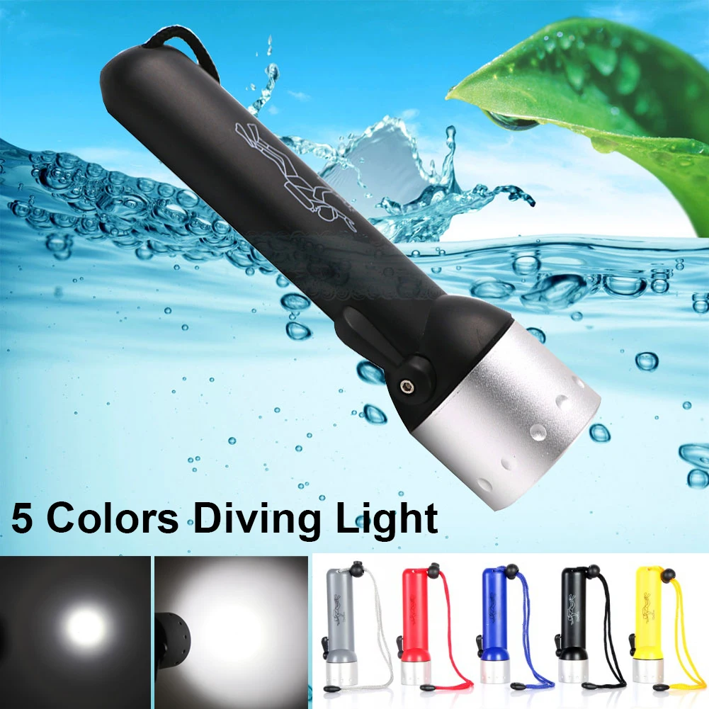 

2000LM Q5 Waterproof Scuba LED Diving Flashlight Underwater Light Q5 Waterproof Dive Flashlight Lamp Torch Lantern 5 Colors