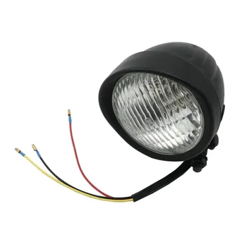 

Motorcycle Black Retro Headlight 12V Hi/Low Beam Light For Custom Chopper Cruiser Bobber Cafe Racer Yamaha Suzuki Clear Amber