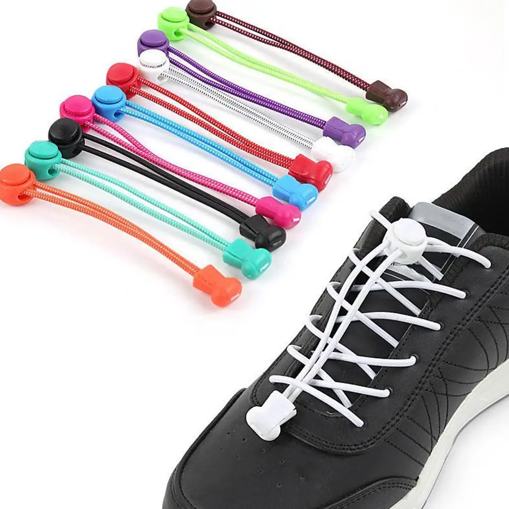 Stretching Lock Lace No Tie Shoe Lace Elastic Lock Lace System Runners Trainer Lock Sports Shoes Laces ShoesStrings