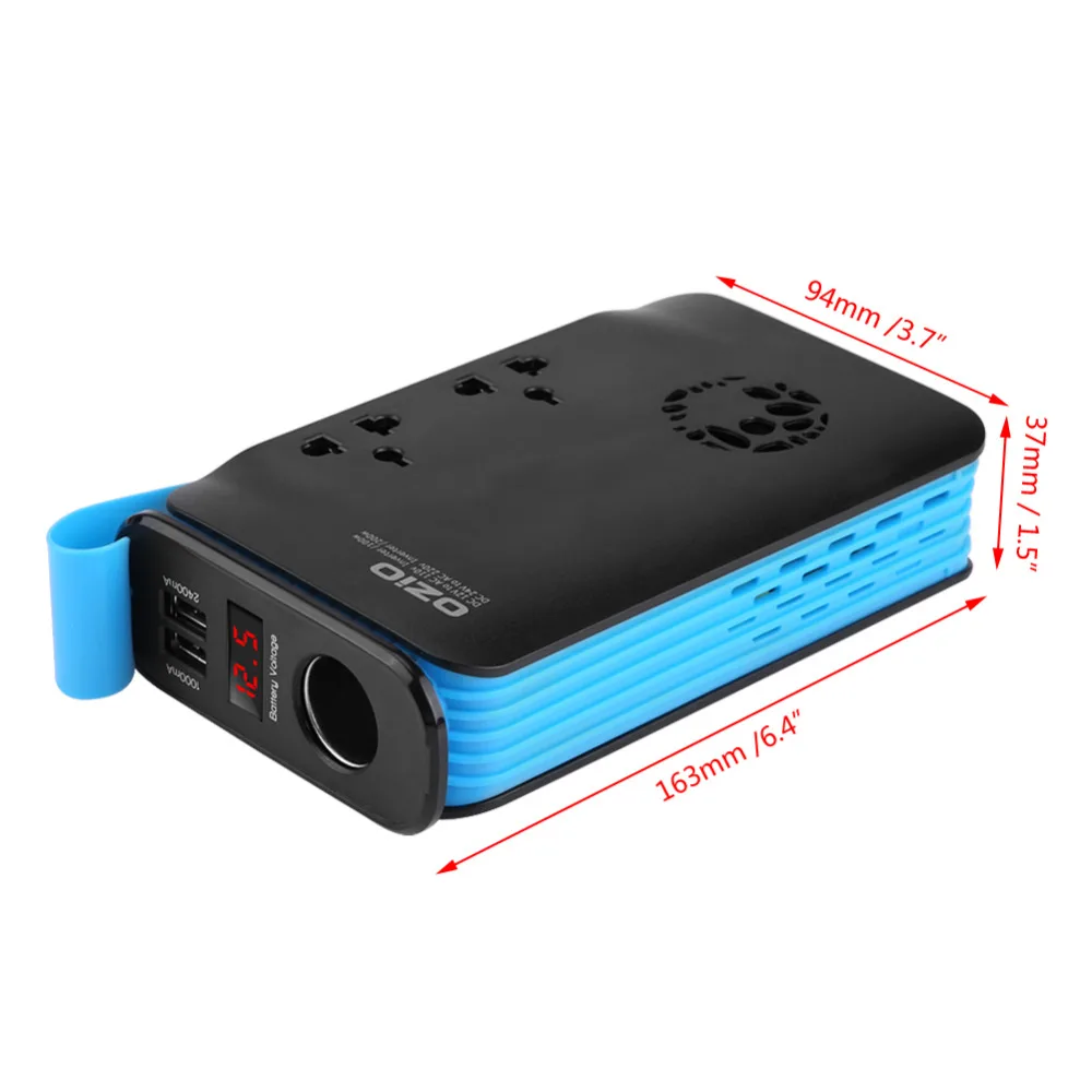 

200W Car Inverter Power Converter 12V to AC 220V Cigarette Lighter Adapter USB Port Made of high quality ABS fireproof material