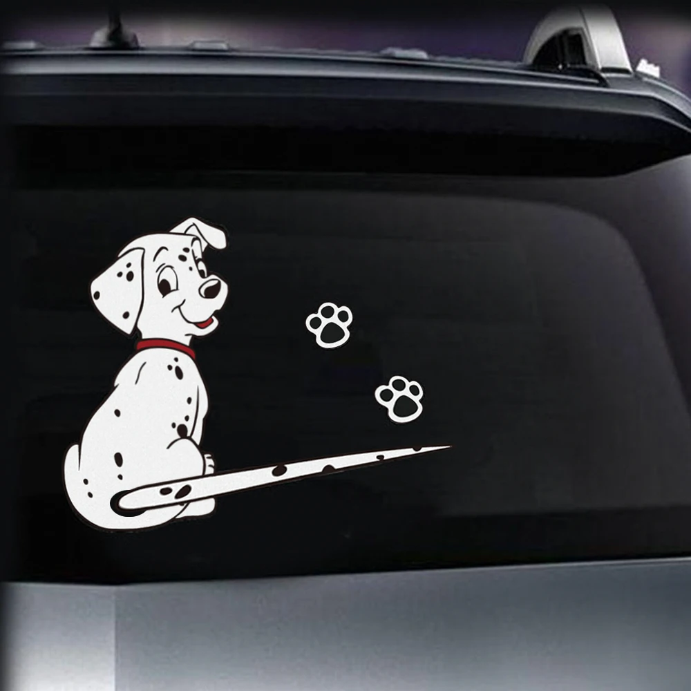 1 компл. 3D Милые стикеры на автомобиль далматинец собака подвижный хвост наклейка s светоотражающий Автомобиль Стайлинг окна наклейки для стеклоочистителей заднего лобового стекла Наклейка
